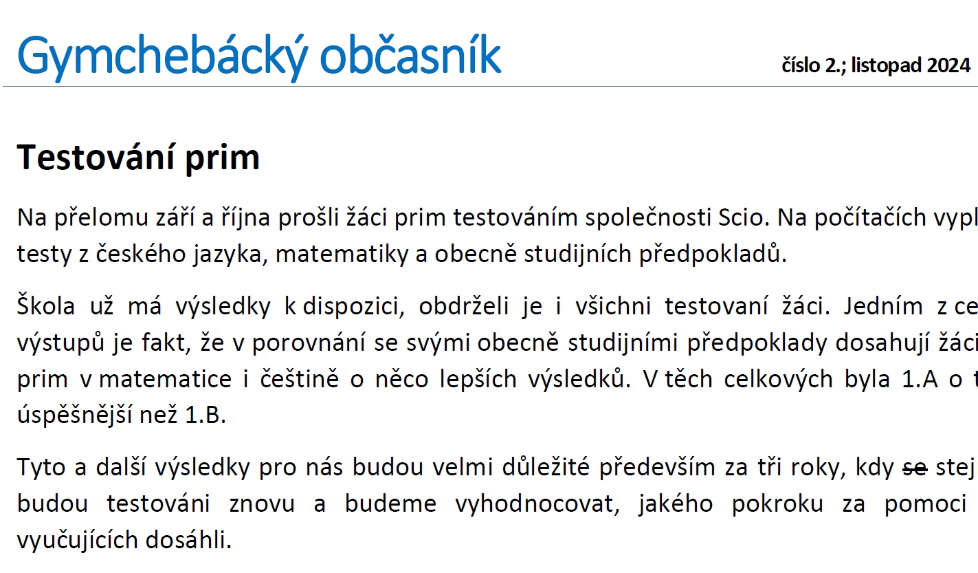 Obrázek článku “Nový Gymchebácký občasník”